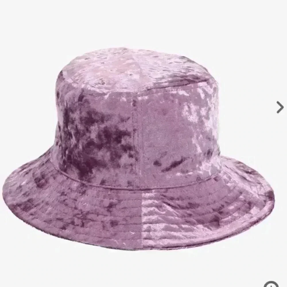 Free People Crushed Velvet Lavender Bucket Hat